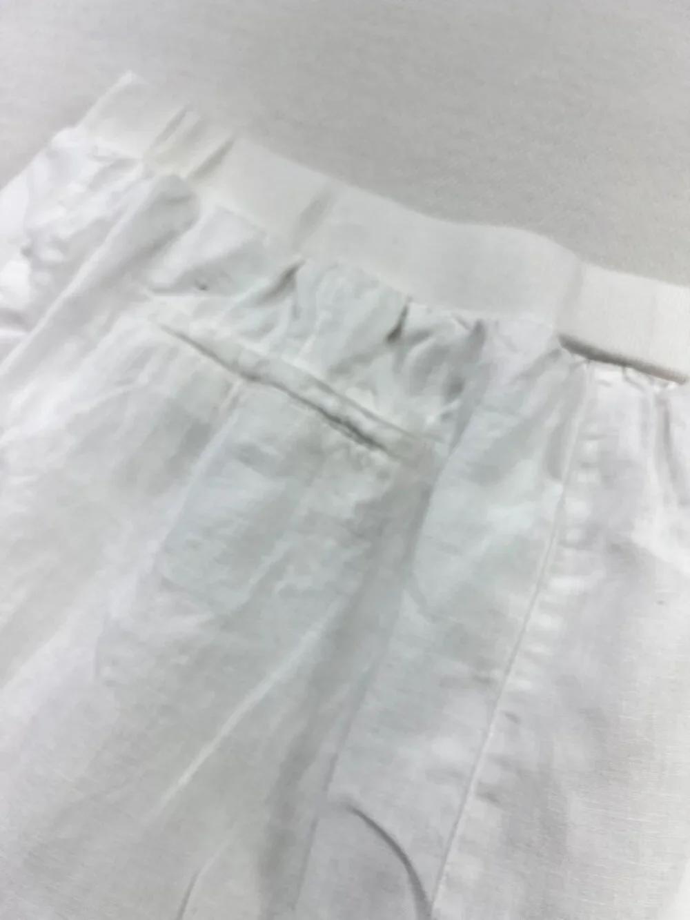 JM Collection Women's Linen Wide-Leg Crop Pants Drawstring Waist Size 18 White